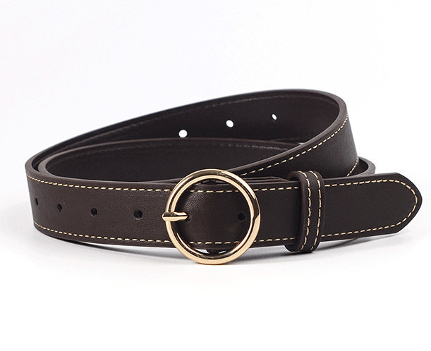 Modern bőr öv golyós csattal