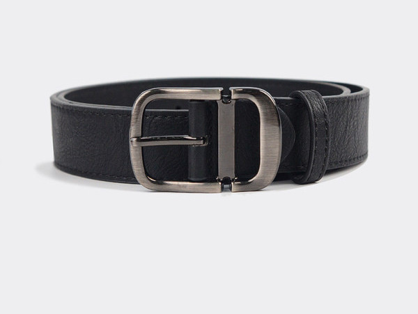 Fekete női öv ezüst csattal