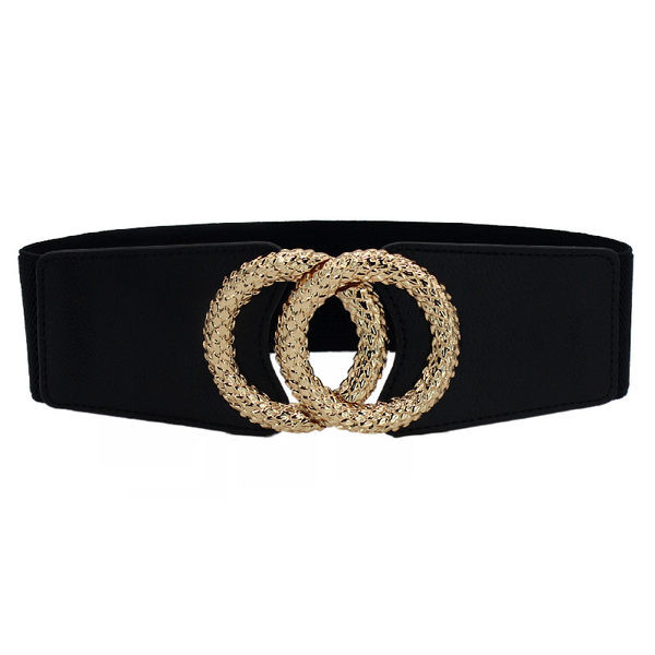 Curea lată cu element metalic de culoare neagră pentru femei