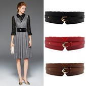 Stílusos női széles műbőr öv csattal