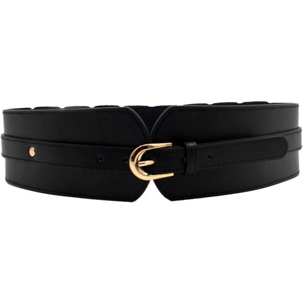 Stílusos női széles műbőr öv csattal