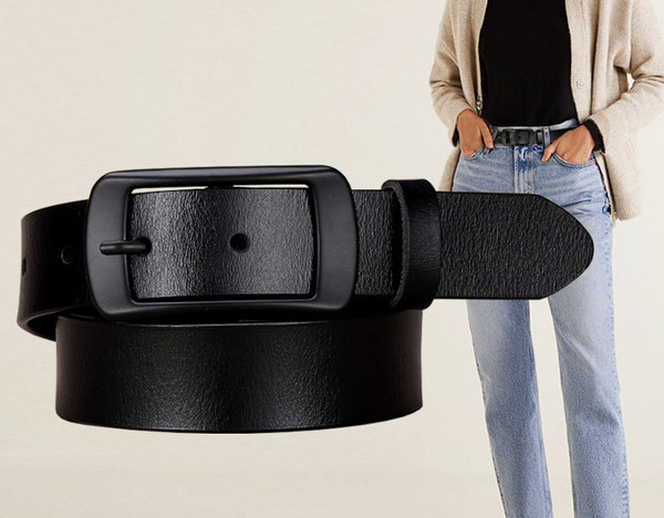 Curea de dama neagra din piele artificiala