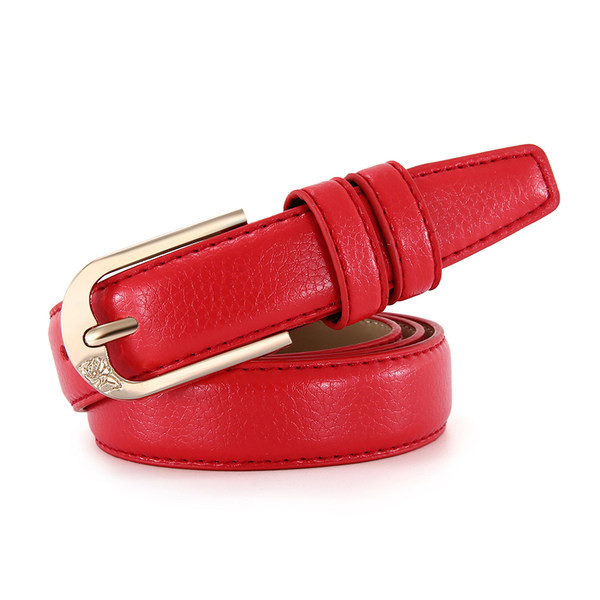 Modern műbőr öv fém csattal