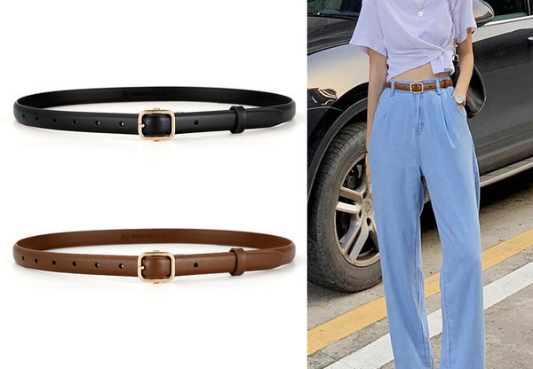 Modern női vékony bőr öv két modellben