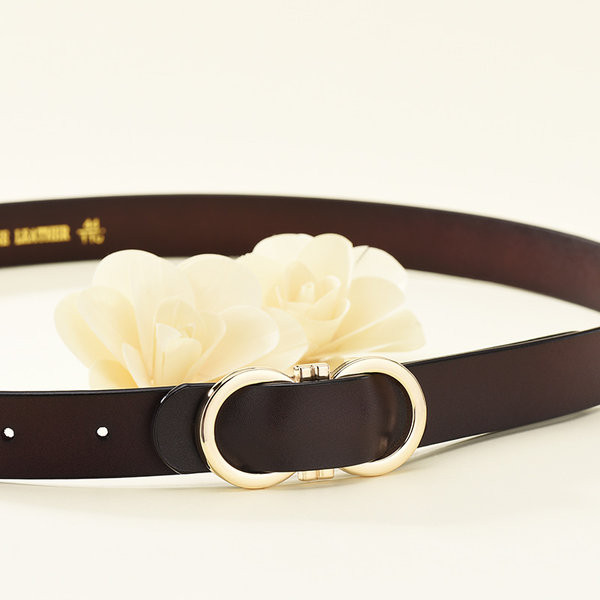 Curea de dama din piele in doua culori