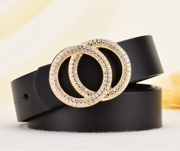 Ženski kožni remen sa ukrasnim kamenčićima