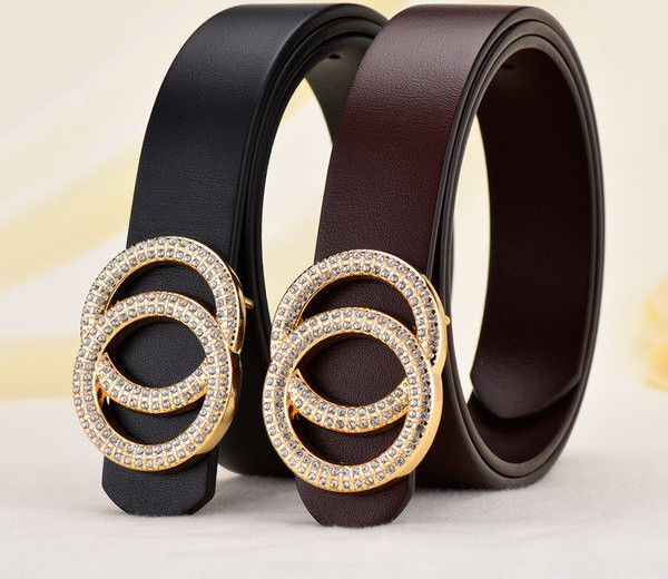 Ženski kožni remen sa ukrasnim kamenčićima