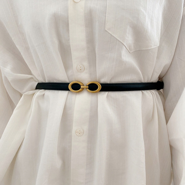 Cureaua subtire de dama cu catarama metalica