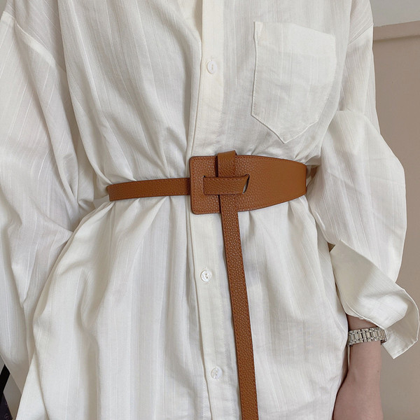 Curea de dama din piele ecologica - model simplu