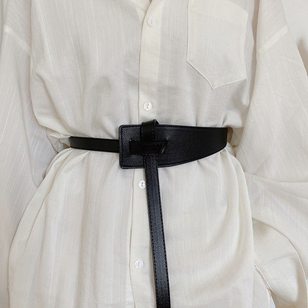 Curea de dama din piele ecologica - model simplu