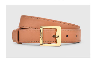 Női ökobőr öv sima modell négyzet alakú csattal