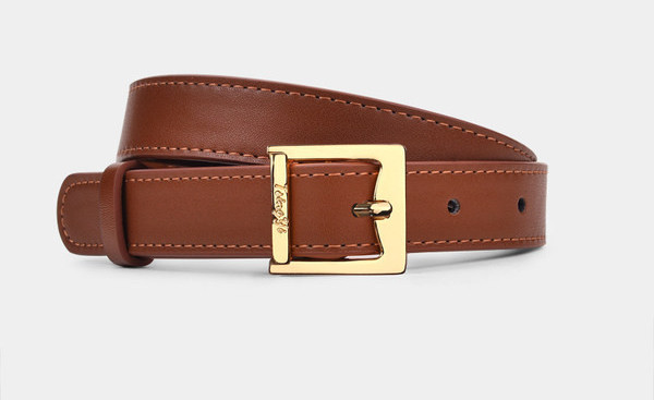 Női ökobőr öv sima modell négyzet alakú csattal