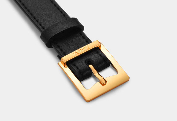 Női ökobőr öv sima modell négyzet alakú csattal