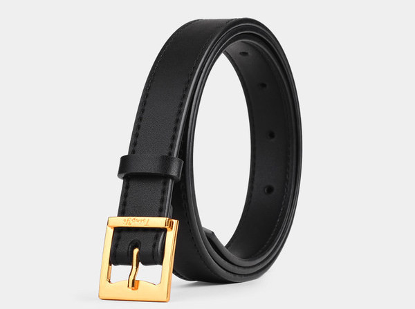 Női ökobőr öv sima modell négyzet alakú csattal