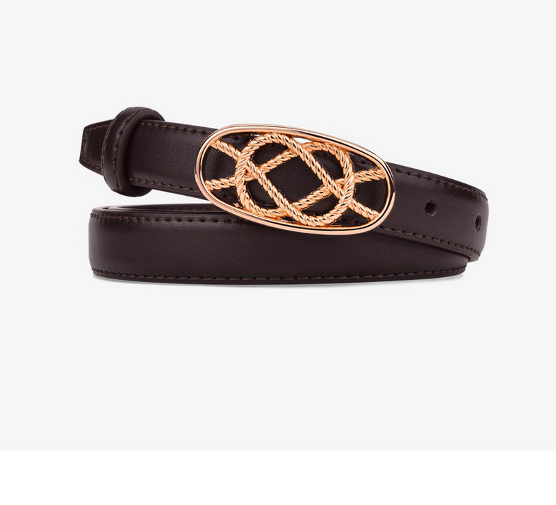 Női bőr öv arany csattal