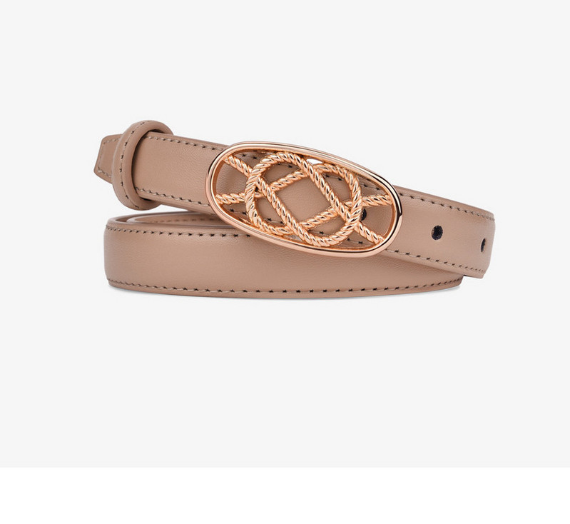 Női bőr öv arany csattal