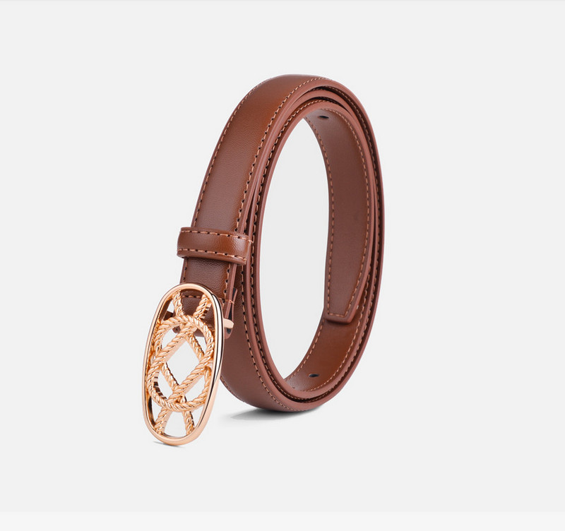 Női bőr öv arany csattal