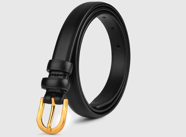 Дамски тънък колан  с метална декорация 