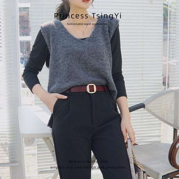 Modern női öv arany csattal