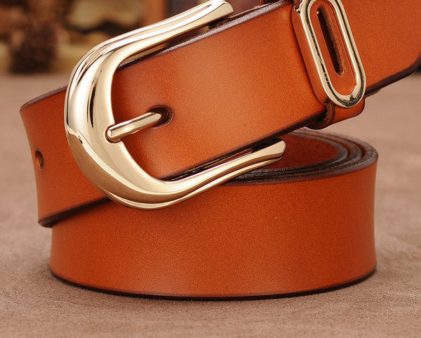 Női alkalmi bőr öv fém csattal