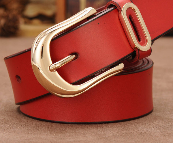 Női alkalmi bőr öv fém csattal