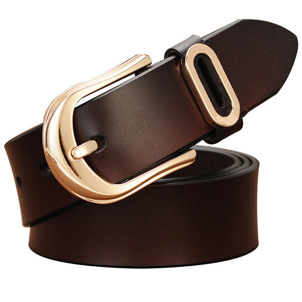 Női alkalmi bőr öv fém csattal