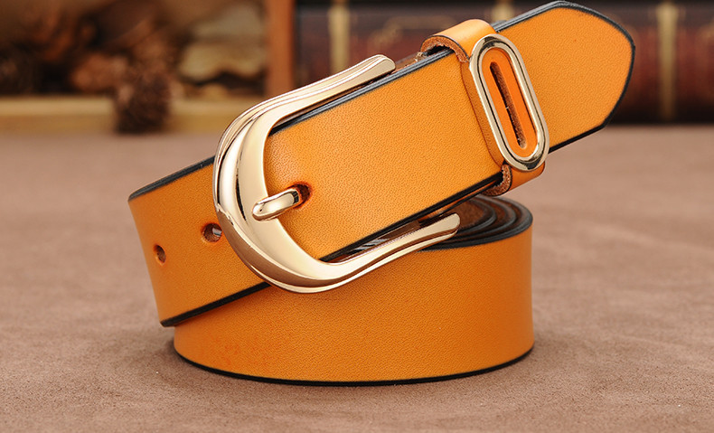 Női alkalmi bőr öv fém csattal