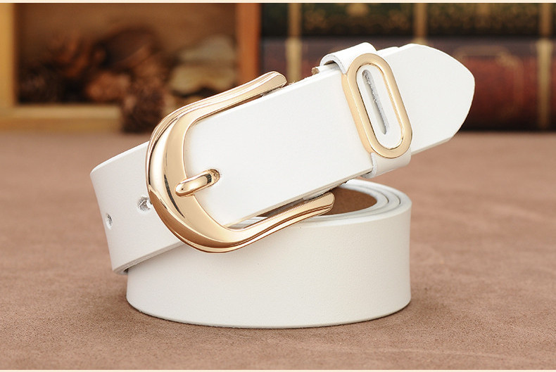 Női alkalmi bőr öv fém csattal