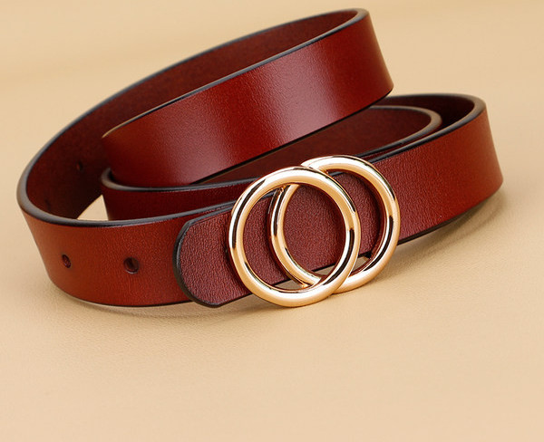 Moderan ženski kožni remen sa okruglim kopčama