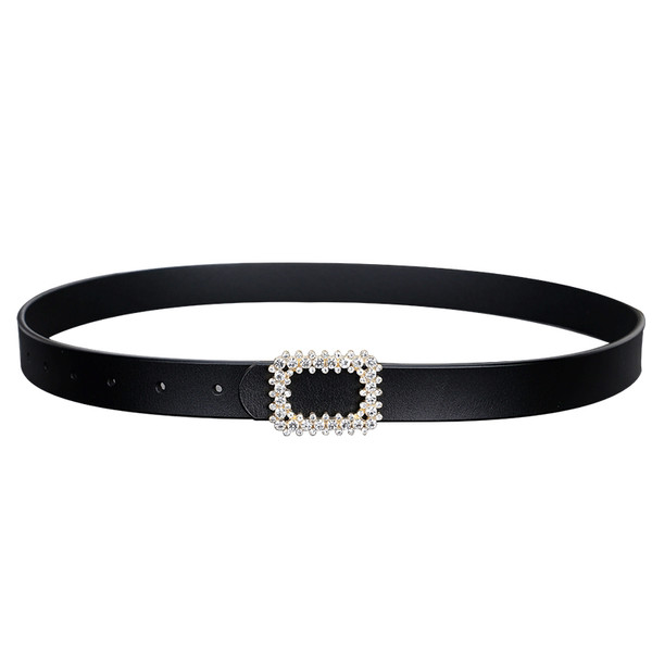 Vékony női öv csattal és díszítő kövekkel