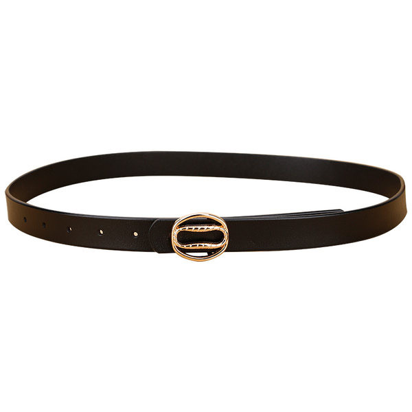 Női alkalmi bőr öv fém elemmel