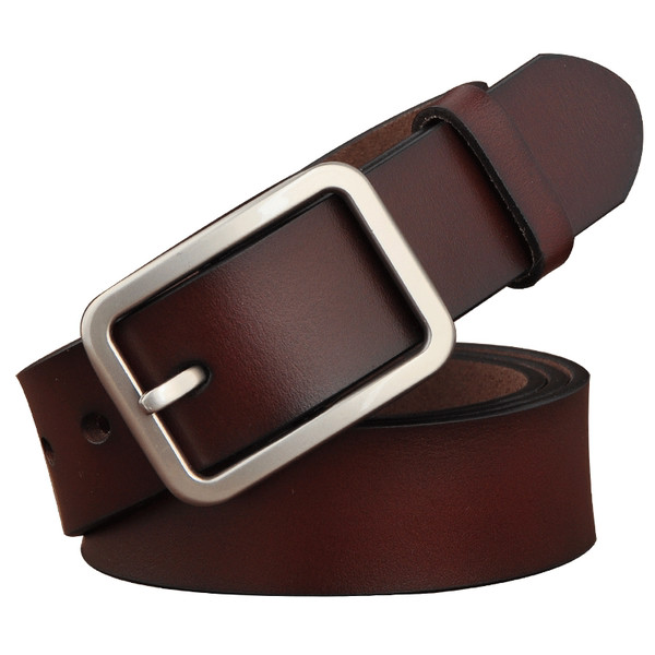 Női bőr öv négyzet alakú csattal