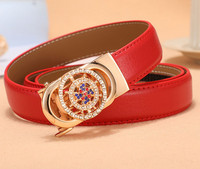 Modern női öv kövekkel díszített fém csattal