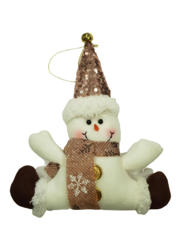 Коледна декорация Ahelos, Снежен човек, Текстилен , 20х17 см