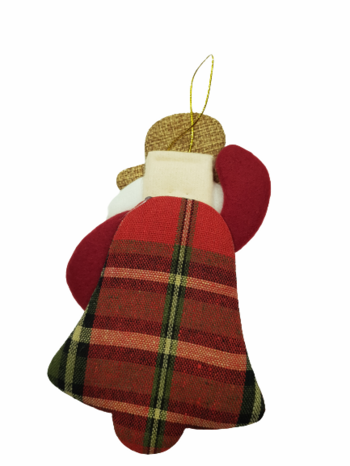 Коледна декорация Ahelos, Дядо Коледа, Текстилен , Многоцветен, 14 см