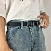 Ανδρική casual έκο δερμάτινη ζώνη με τετράγωνη αγκράφα για άνδρες