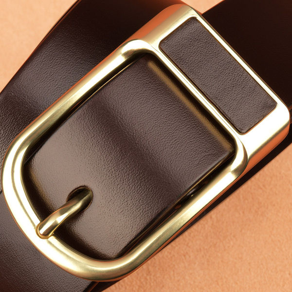 Moderna vīriešu ādas josta divos modeļos