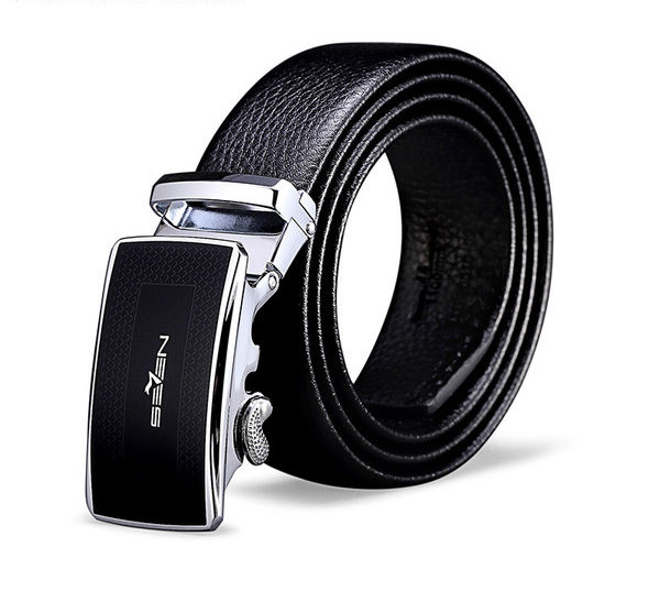 Curea bărbătească cu decor metalic și inscripție