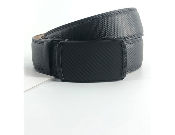 Férfi műbőr öv fém csattal, fekete színben