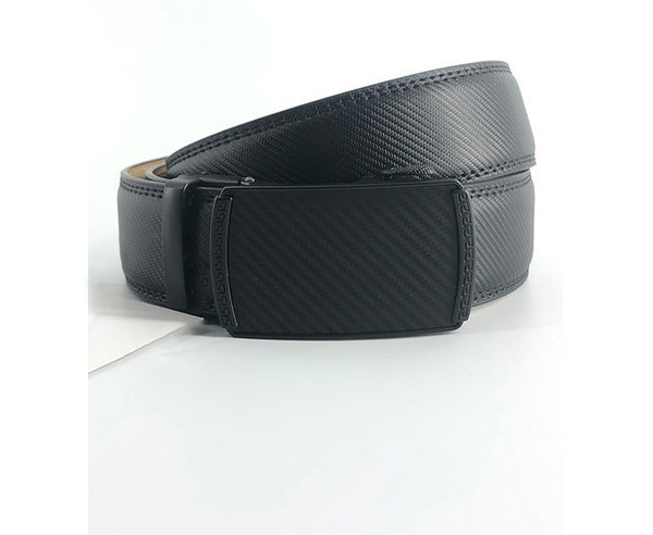 Férfi műbőr öv fém csattal, fekete színben