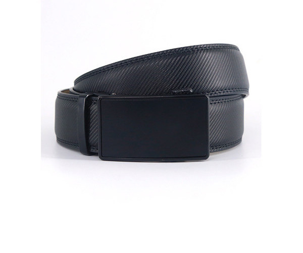 Férfi műbőr öv fém csattal, fekete színben