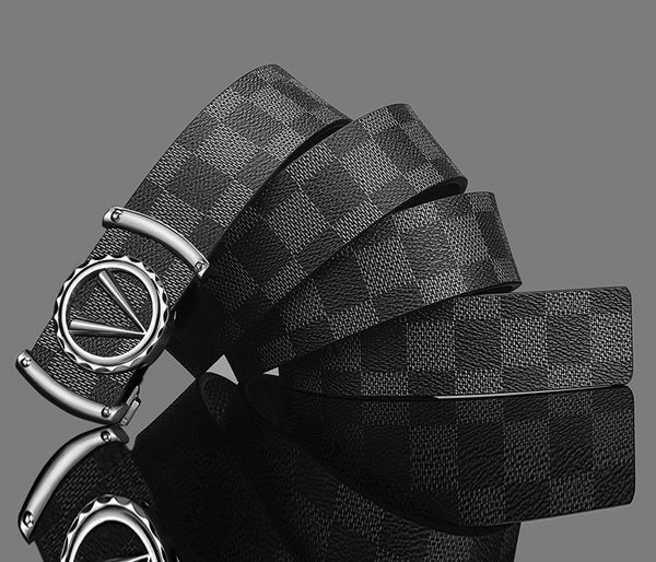 Мъжки кожен колан с метално закопчаване два цвята 