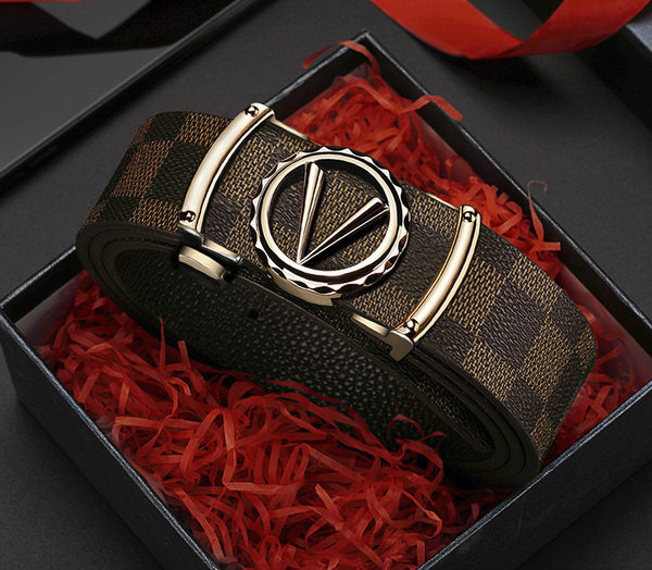 Мъжки кожен колан с метално закопчаване два цвята 