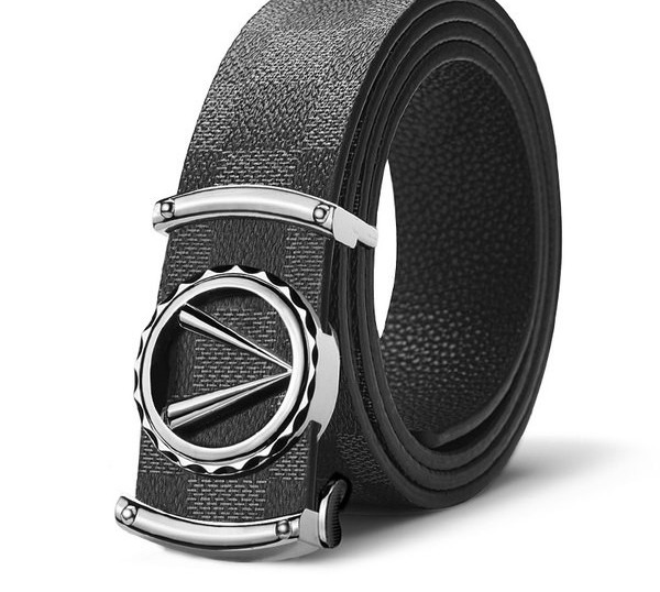 Мъжки кожен колан с метално закопчаване два цвята 