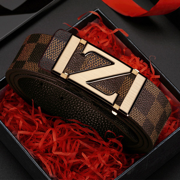 Férfi műbőr öv fém csattal