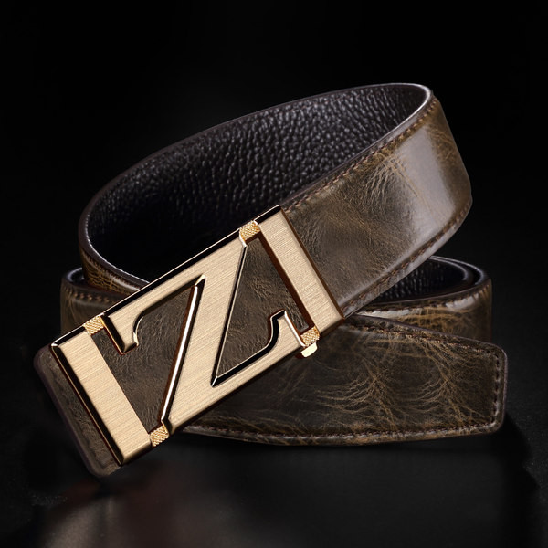 Кожен мъжки колан с метална декорация 