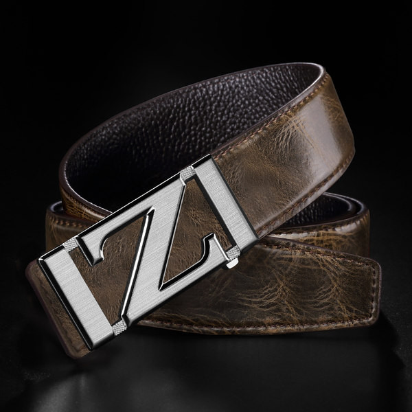 Кожен мъжки колан с метална декорация 