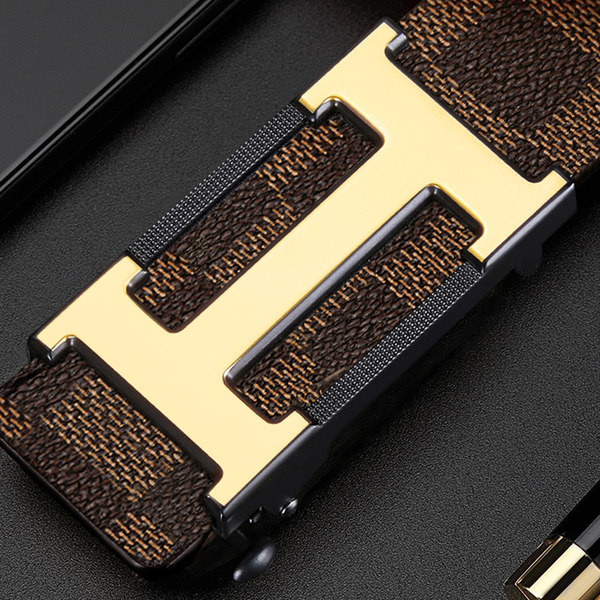 Мъжки модерен колан с метална декорация 