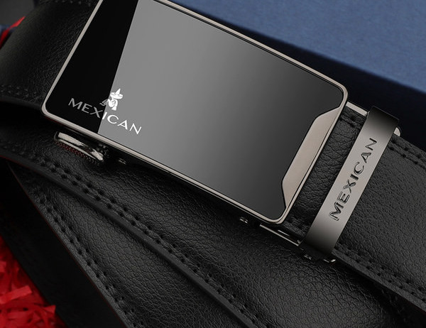 Férfi eco bőr öv fém csattal, két modellben