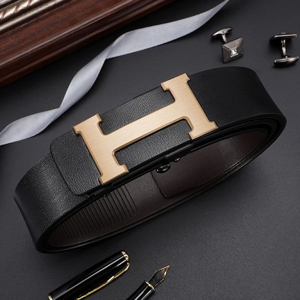 Елегантен мъжки колан с метална декорация